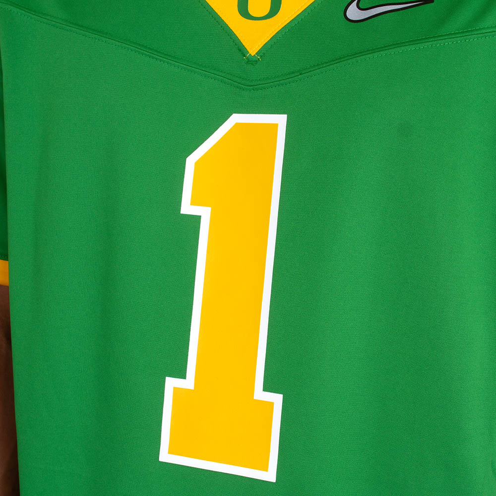 Fighting Duck, Nike, Green, Jerseys, Men, Football, Game Day, 2024, #1, 798959